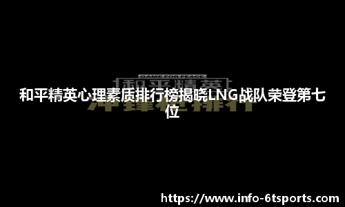 和平精英心理素质排行榜揭晓LNG战队荣登第七位
